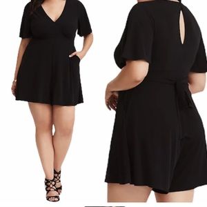Torrid Black Flutter Romper
